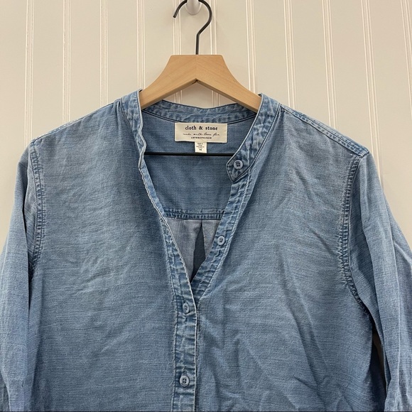 Anthropologie | Cloth & Stone Caffrey Chambray Button down Sz M - Picture 4 of 8